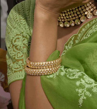 Vainavi gold plated moissanite bangles