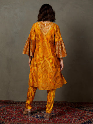 Ri.Ritu Kumar-Mustard Yellow Subhadra Kurta And Pant-INDIASPOPUP.COM