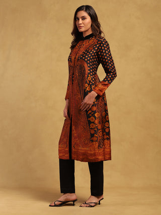 Black and rust mehroz kurta and pants