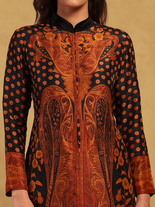 Black and rust mehroz kurta and pants