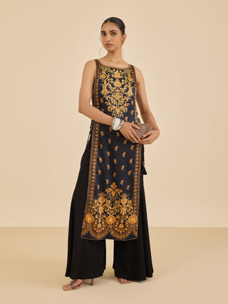 Black and rust nazia kurta and garara set
