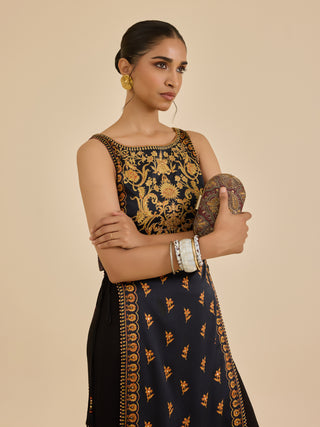 Black and rust nazia kurta and garara set