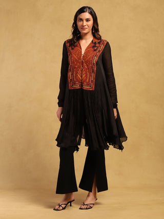 Black and rust classic kurta and pants