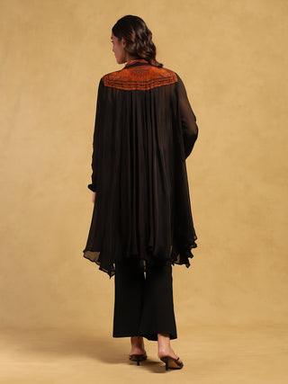 Black and rust classic kurta and pants