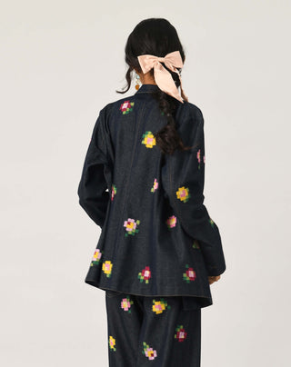 Eudicot double-breasted embroidered jacket