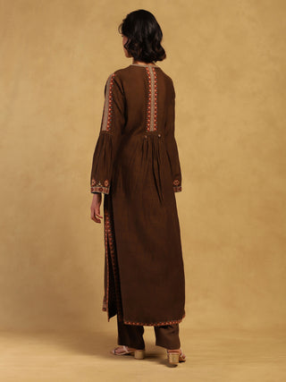 Brown kyesha kurta and pants