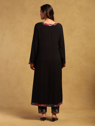 Black ikkat kurta and pants