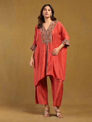 Pink elec solid kurta and palazzo