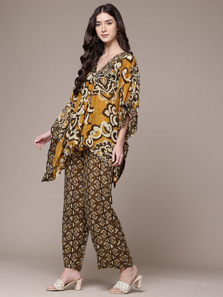 Mustard tribal print top and pants