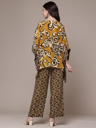 Mustard tribal print top and pants