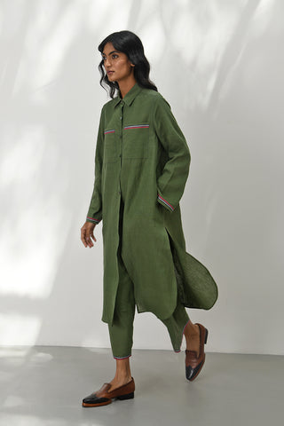 Olbia Olive Green Handloom Pants by Payal Pratap available on Indiaspopup.com