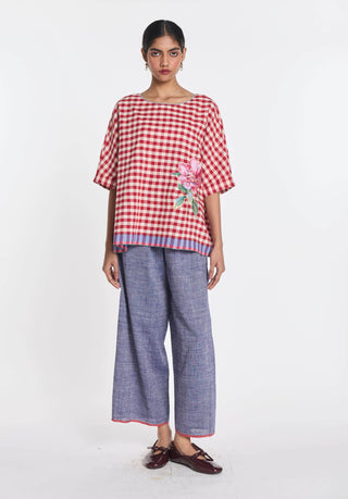 Cotton linen cosmos elasticated pant