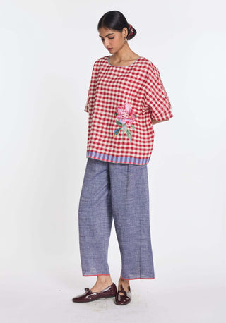 Cotton linen cosmos elasticated pant