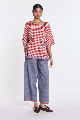 Cotton linen cosmos elasticated pant