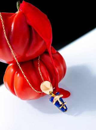 Gold lazuli sculpt pendant