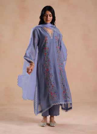 Periwinkle blue evara kurta set