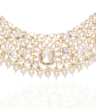 Yadavi white moissanite necklace set