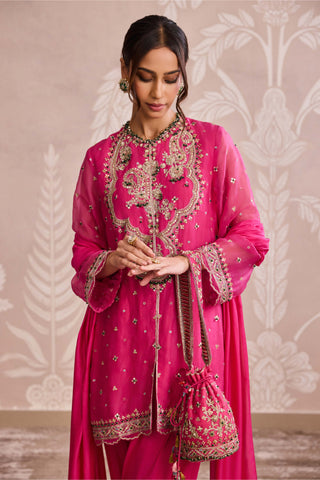 Royal fuchsia embroidered kurta set