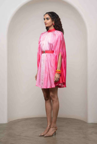 Lila pink cape dress