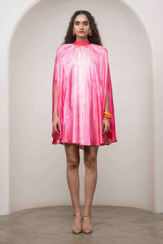 Lila pink cape dress