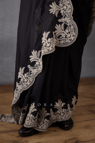 Torani-Raat Rani Afrah Guncha Sari And Blouse-INDIASPOPUP.COM