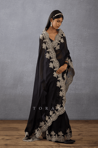 Torani-Raat Rani Afrah Guncha Sari And Blouse-INDIASPOPUP.COM