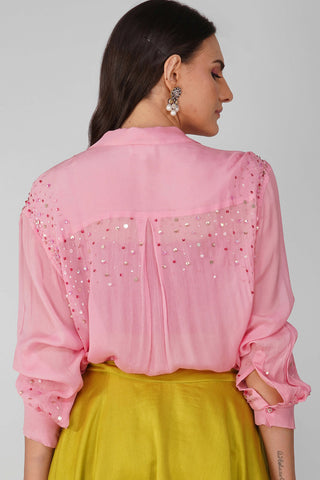 Devyani Mehrotra-Pink Starry Sky Shirt-INDIASPOPUP.COM