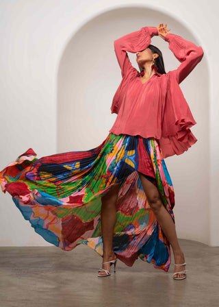 Sena gathered top with skirt