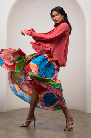 Sena gathered top with skirt