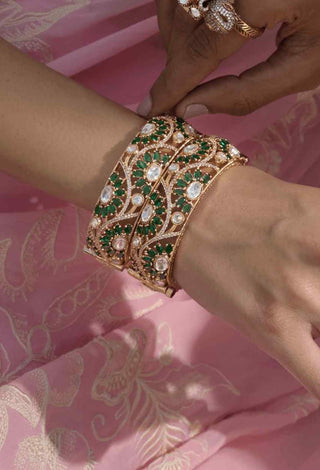 Yamini green polki bangles