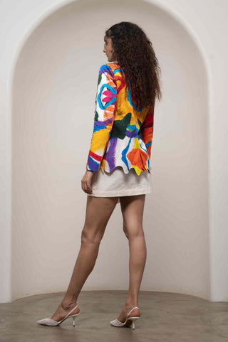 Ruel wavy blazer with mini skirt