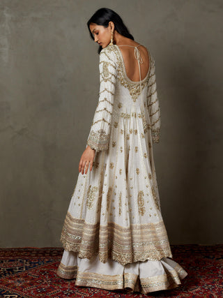 Ri.Ritu Kumar-Offwhite Dori Bhawani Kurta Garara Set-INDIASPOPUP.COM