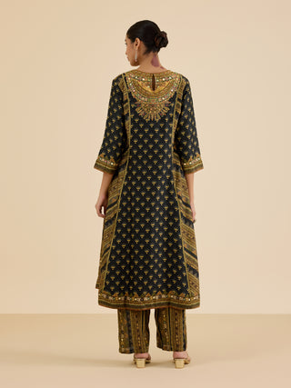 Black and olive ashina kurta set