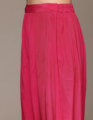 Fuschia and purple jasbira kurta set