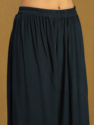 Indigo and beige jasbira kurta set