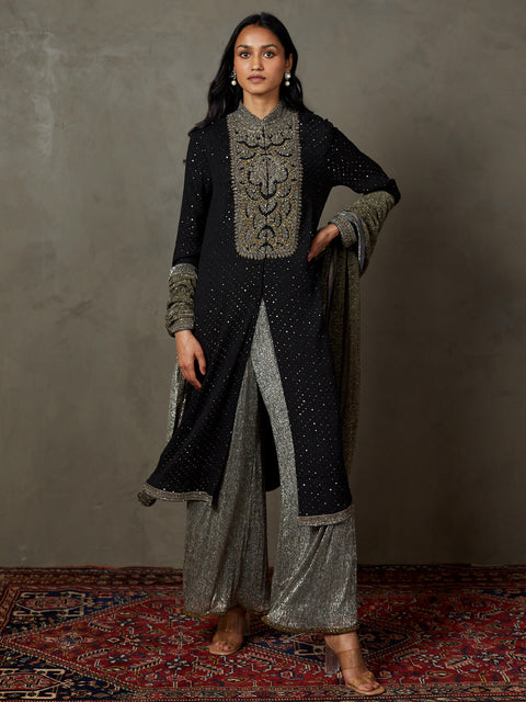 Black and grey shivalika kurta set