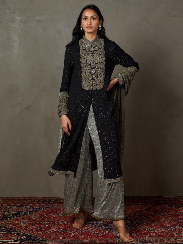 Black and grey shivalika kurta set