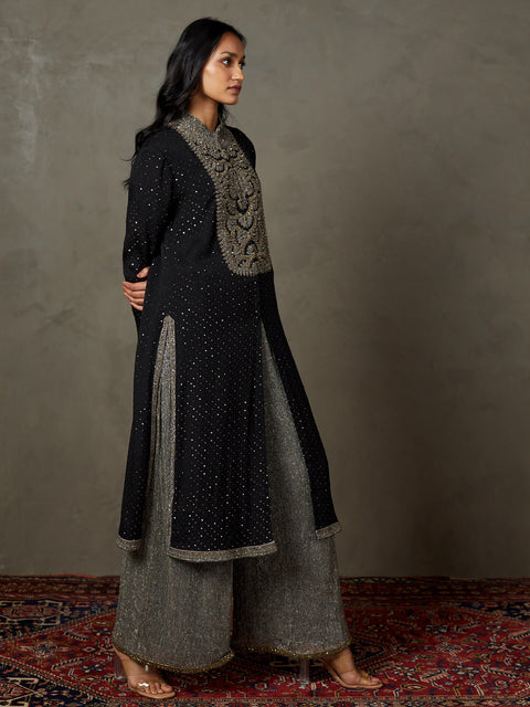 Black and grey shivalika kurta set