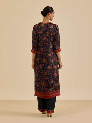 Black and burgundy apsara kurta set