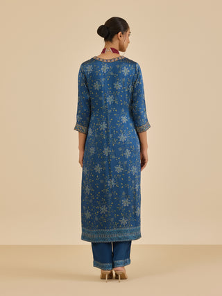 Blue and turquoise apsara kurta set