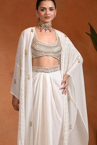 Ivory drape skirt and shrug