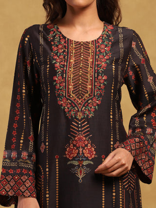 Black kiraj kurta set