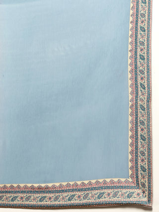 Beige and tapestry blue keya kurta set