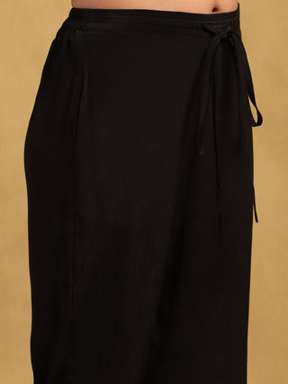 Black meraki border kurta set