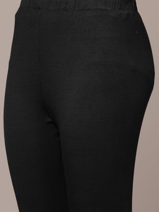 Black full sleeve solid anarkali set