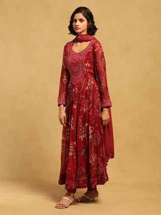 Red fatema kurta set