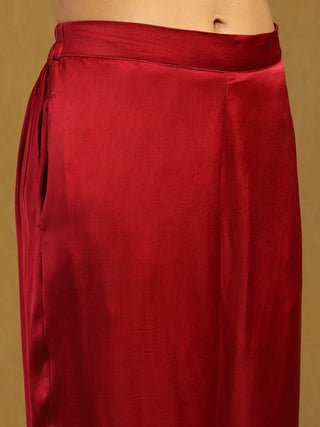 Red peru kurta set