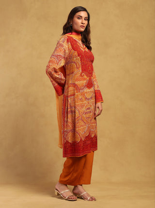 Beige aboriginal kurta and palazzo set