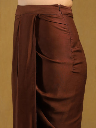 Brown yale cape with bustier and skirt