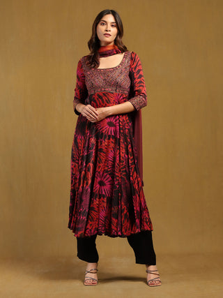 Red hriday kurta set